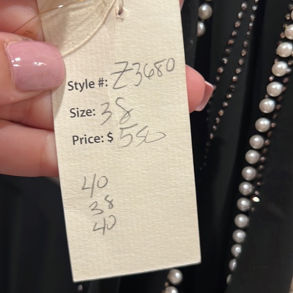 New with tags fancy beaded romper with pearls & crystals size 38 Never worn NWT - Picture 5 of 5